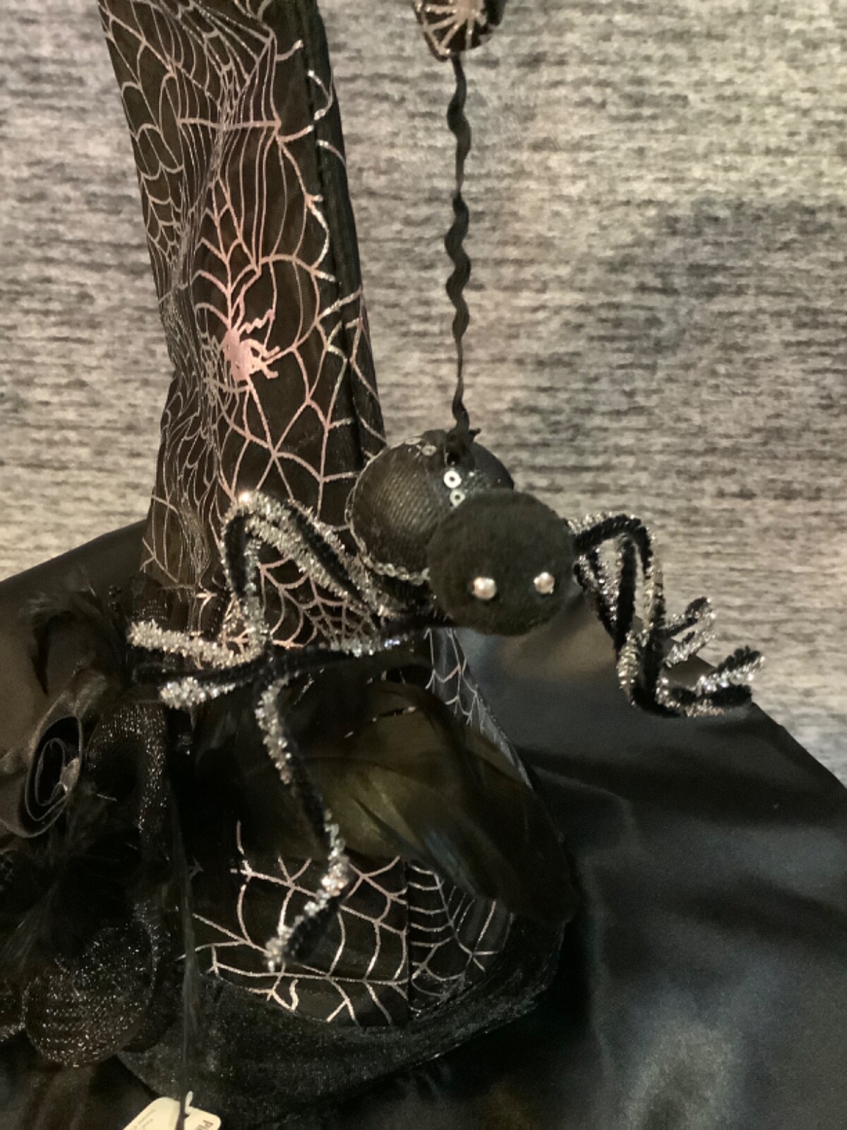Pier 1 Imports Halloween 17" x 15" Spider Witch Hat with  Black