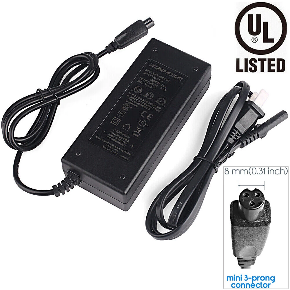 Hoverboard Charger AC Adapter Battery Charger for Self Balancing Scooter  Three Prong UL Certified