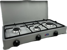 Fornello a gas 3 fuochi Gpl Grigio Sfumato con valvola di sicurezza made in ital