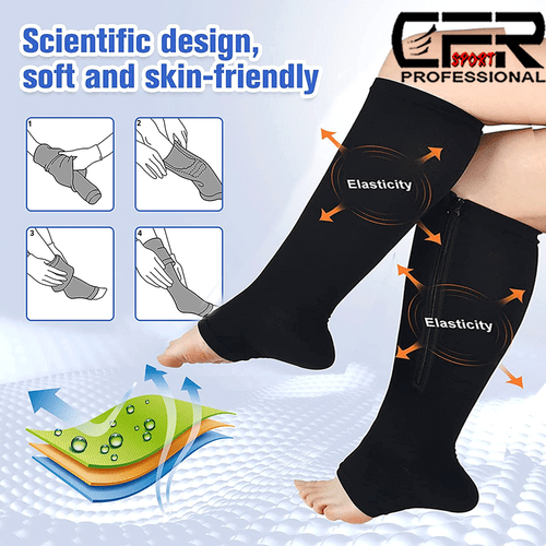 Plus Size Compression Socks Stockings Women Men Wide Calf 20-30mmhg Knee High - Picture 5 of 15