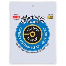 MARTIN MA190 12 STRING AUTHENTIC ACOUSTIC GUITAR STRINGS SP 80/20 BRONZE - 12-54