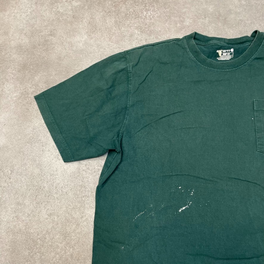 Carhartt T-Shirt Mens Y2K USA Short Sleeve Pocket Workwear Tee, Green, 2XL image 4