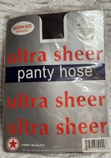 Vintage NEW Women's Queen Size Pantyhose FR COFFEE Ultra Sheer Toe Nylons NIP