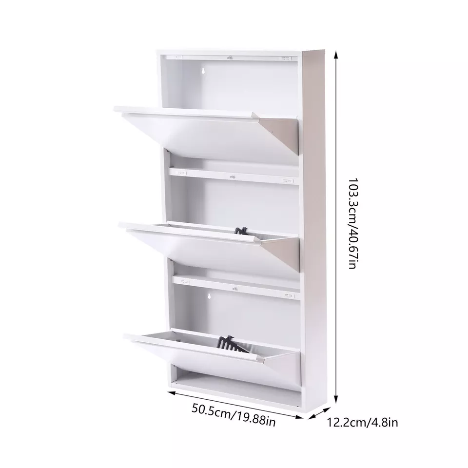 Contemporary Slim Shoe Drawers Shoe Cabinet For Entryway Entrance Hallway Foyer - Image 2 of 4