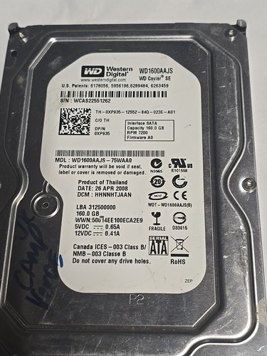 Western Digital Caviar SE 160 GB 7200 RPM 3,5" SATA HDD ~ WD1600AAJS-75WAA0 - Foto 2 di 4