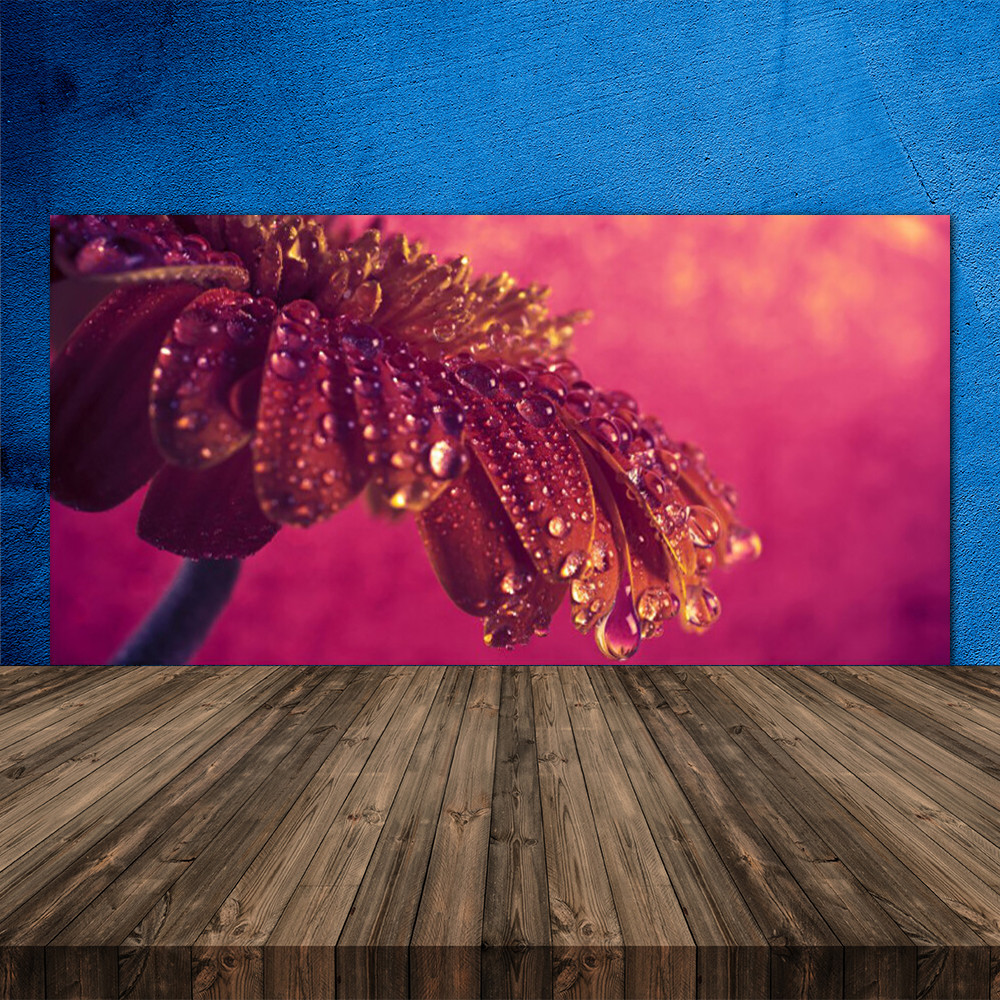 Crédence de cuisine en verre 120x60 cm motif floral pour protection murale