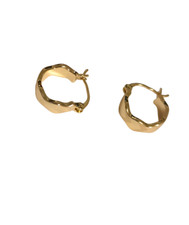 Boucles d'Oreilles - Femme - Créoles - Jonc - Plat - Plaqué Or Jaune 750/1000