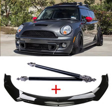 For Mini Cooper R53 R56 R60 F56 Black Front Bumper Splitter Spoiler Strut Rods
