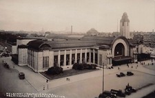 RPPC Helsinki Finland Train Railroad Station Depot 1940s Photo Postcard D10