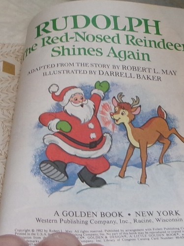 Rudolph the Red-Nosed Reindeer Shines Again - Hardcover - VERY GOOD - Picture 3 of 5