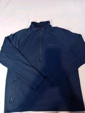 Rohan Mens Latitude Zip Neck 1/4 Top Zip Micro-Grid In Navy Blue Hiking Walking
