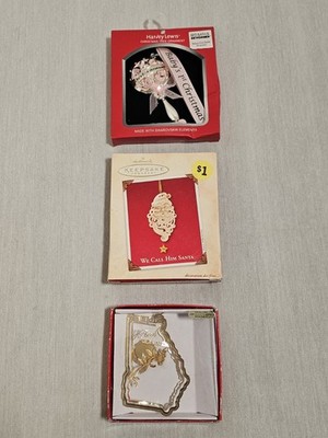 Christmas Ornament Lot Of 3 - Vintage Hallmark, Nations Treasure, Harvey Lewis