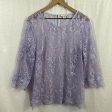 Cato Est. 1946 Purple Sheer Lace Boho Feminine Top Womens Size 3X Romantic
