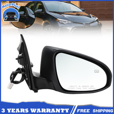 Right Power Heated Mirror W/ Signal Light Paintable For 2014-2019 Toyota Corolla