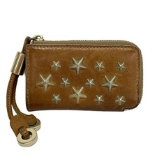 Jimmy Choo Roma Coin Case Brown Leather