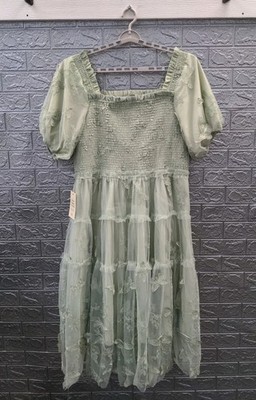 New Jessakae Flutter Dress Clover Sz 2X