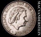 Netherlands: 1960 Silver 2.5 Gulden - Scarce  High Grade  Lustrous  #L6469 — photo 2