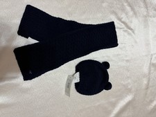 Emporio Armani Baby Junior Girl Virgin Wool Headband Scarf 6 - 9 Months Blue