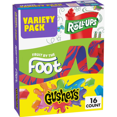 Fruit Roll-ups, fruit by the foot, Gushers, snacks Variety pack, Free Shipping