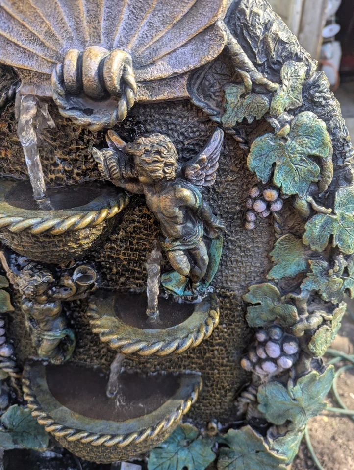 Vtg 1992 A. Stromberg Resirculating Fountain Cherubs Grapevines 33x18 In - Image 4 of 4