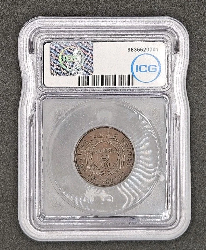 1868 Two Cent Piece | ICG VF30 - Image 2 of 4