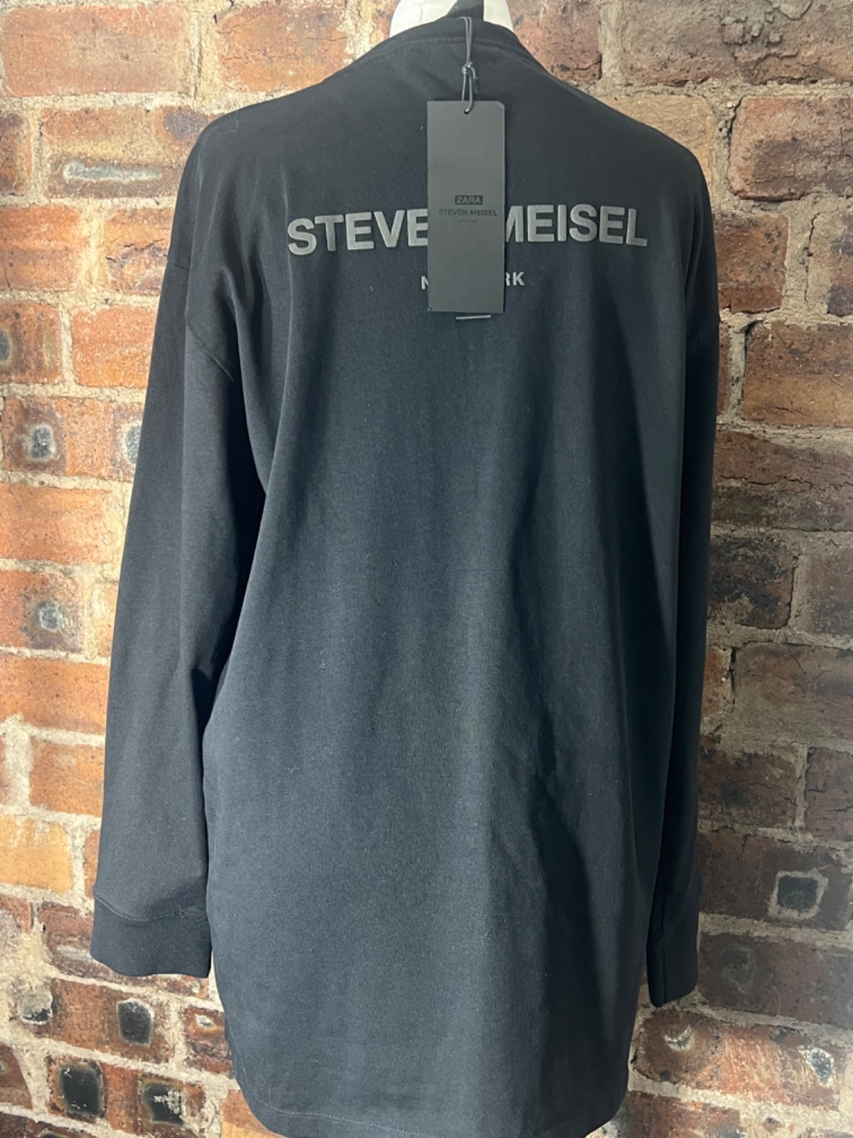 STEVEN MEISEL FOR ZARA LONG BLACK L/S OVERSIZED TOP XS NWT image 7