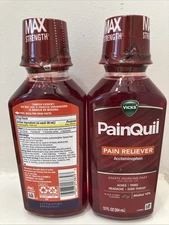 TWO Vicks PainQuil Pain Relief Liquid, Acetaminophen Pain Reliever for Adults,