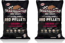 Bear Mountain Premium BBQ All Natural Cherry Smoker Wood Chip Pellets for Outdoo