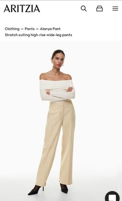Aritzia Wilfred Alanya pant, Heather Oat Beige color, size 6
