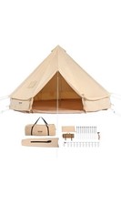 VEVOR Canvas Bell Tent 4m/13.12ft 4-Season Camping Yurt Tent with Stove Jack Abc