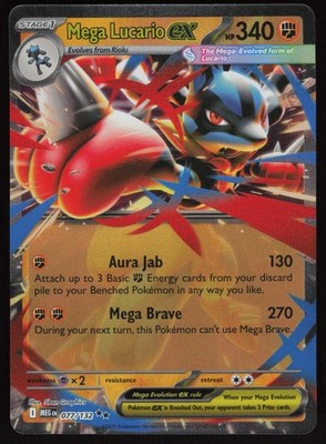 MEGA LUCARIO EX 077/132 DOUBLE RARE MEGA EVOLUTION POKEMON NM/M