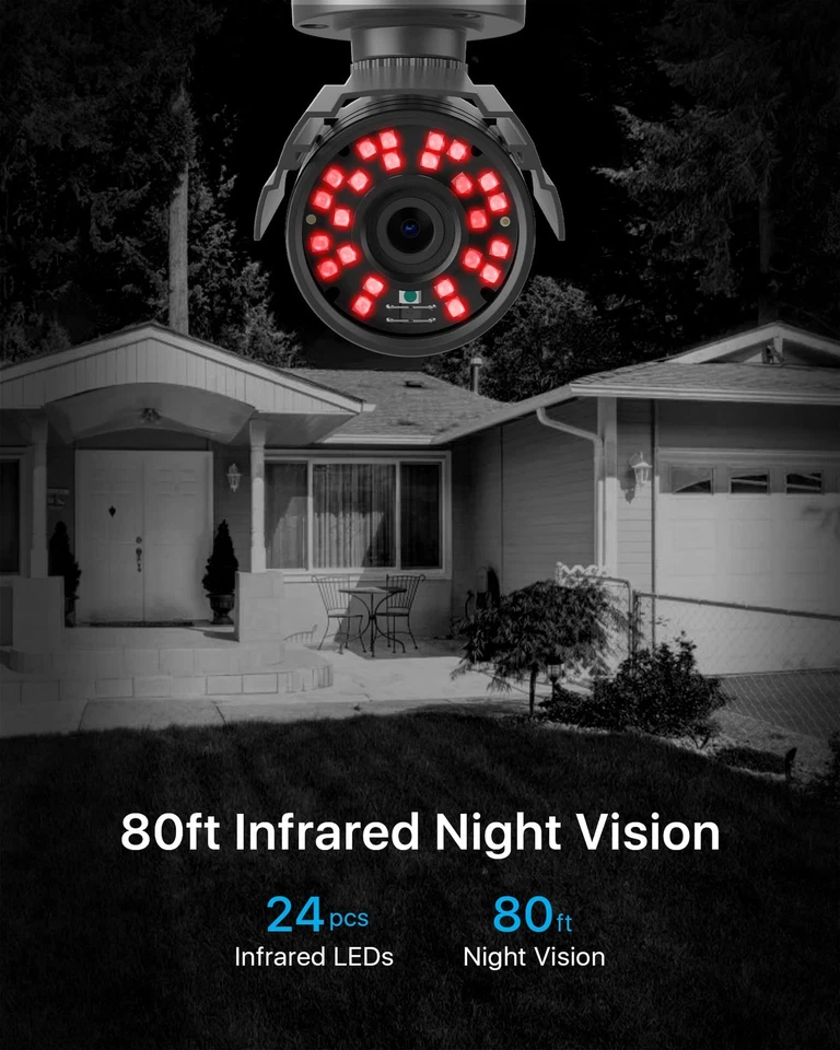 4PK 1920TVL 1080P Security Camera 3.6mm Lens 2MP CCTV Camera Home Security Da... - Image 3 of 4