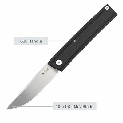 SRM401LCGB SRM Gent 401LC-GB 10Cr Blade G10 Handle Linerlock Clip