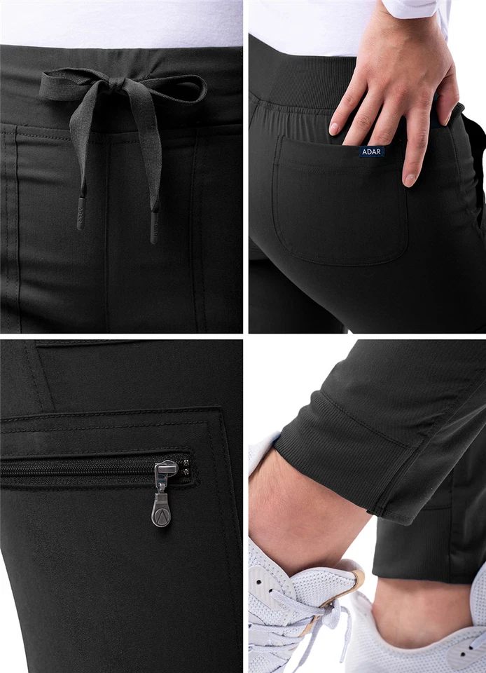 Adar Pro Scrubs For Women - Ultimate Yoga Jogger Scrub Pants - Tall - Image 4 of 4