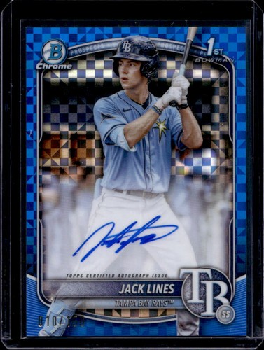 2025 Bowman Jack Lines Chrome Auto Blue X-Fractor 1st #10/150 Rays