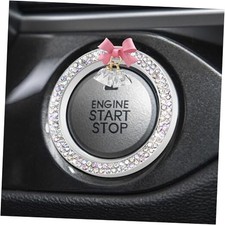 Car Push Start Button Cover Ring, Engine Start Button Cover, Cute Bow Bling Ab