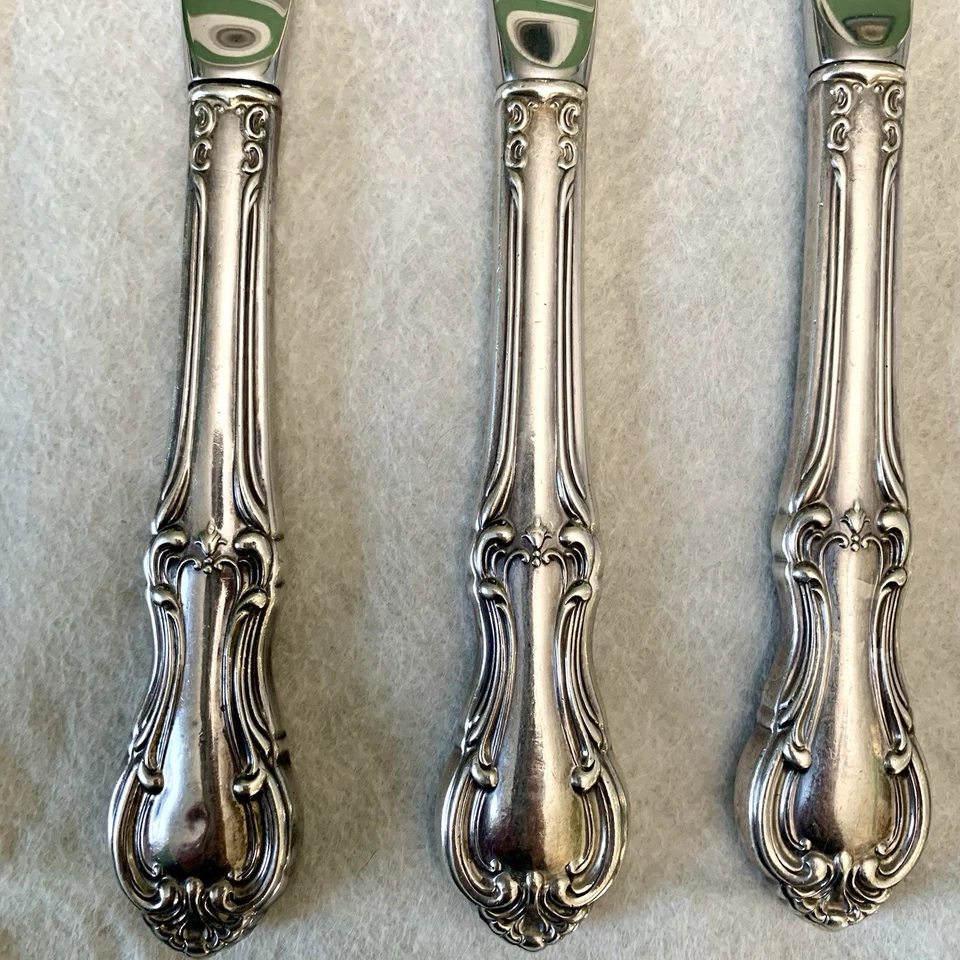 6 cuchillos de cena de plata esterlina huecos franceses Juana de Arco de 9 1/2 pulgadas Foto 4 de 4