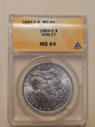 1884 O Morgan Dollar Silver $1 Coin American Eagle ANACS MS64 UNC VAM 27 VAM27