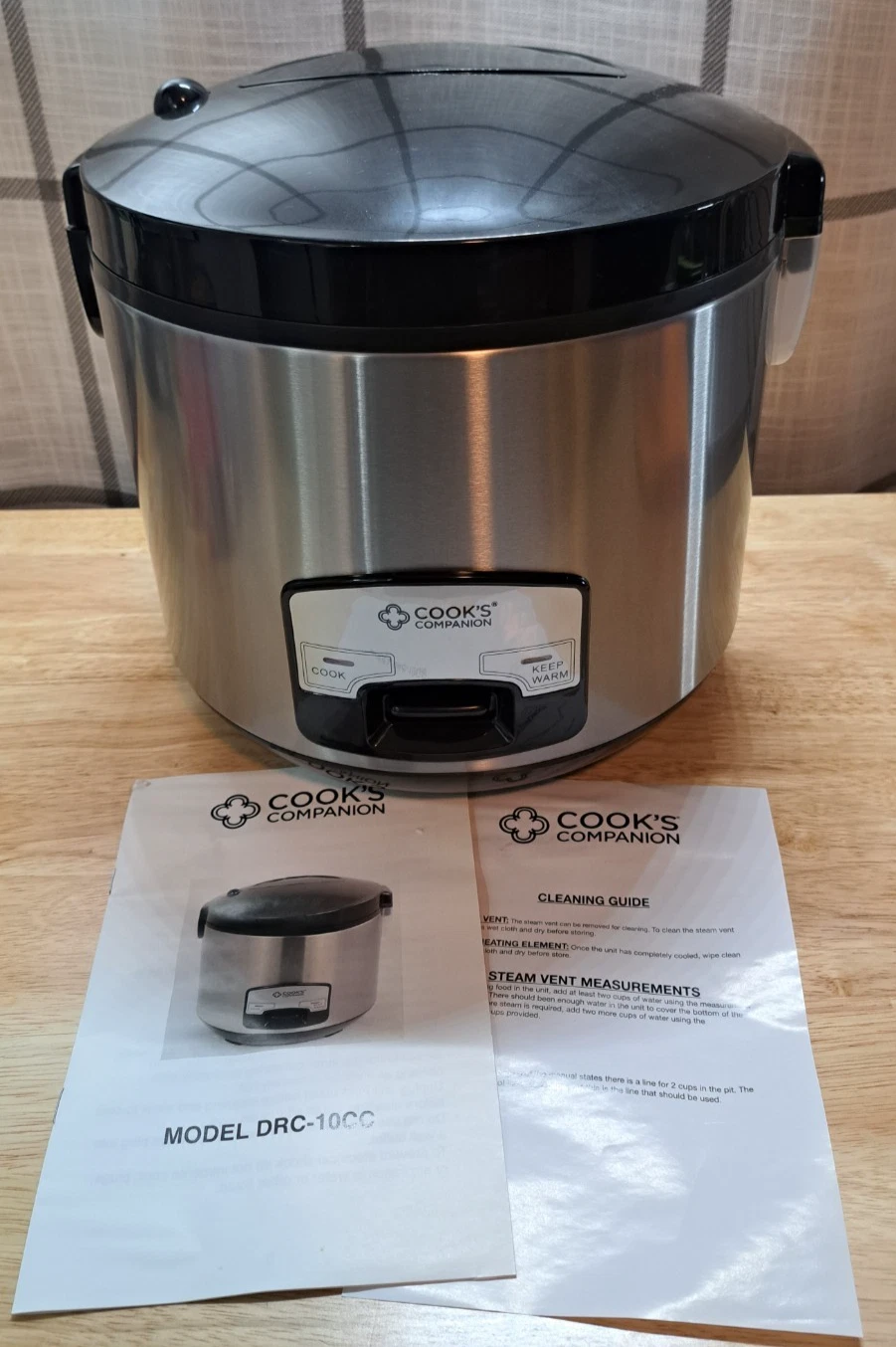 Cook's Companion 10 Cup Rice Cooker, Black, New Open Box, Tested - E6