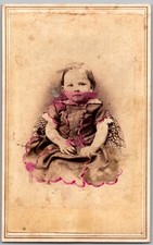Antique CDV Circa 1860s Cute Baby Fancy Dress Unmarked