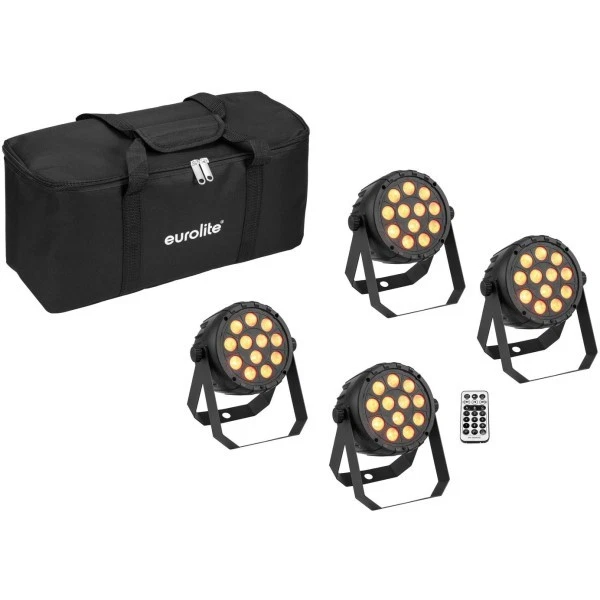 EUROLITE Set 4x LED PARty Spot Silent RGB/WW mit Softbag | Neu