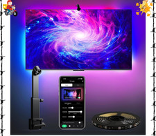 TV LED Backlight with Camera for 55-65 Inch Screens, 13Ft LED Strip Lights Sync