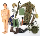 Hasbro GI Joe 1964 Talking & Accessory Lot Vtg Flocked Kung Fu Adventure Team