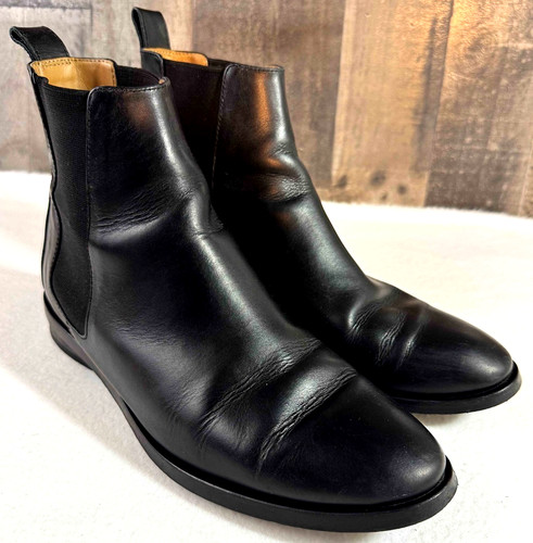 Everlane Chelsea Boots Womens 8 Black Leather Made Italy Pull On Ankle Boot