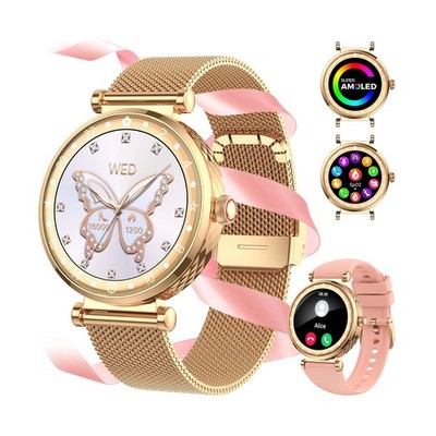 Smart Watch for Women, HD AMOLED Display Fitness Tracker Bluetooth Make/Answe...