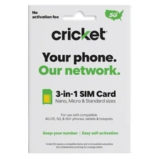 Cricket Wireless 3-in-1 5G SIM Card Kit
