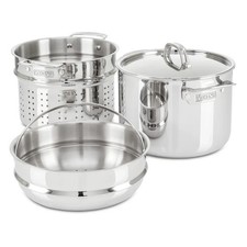 Viking 8-Qt. 3-Ply Multi Cooker With Pasta Pot Steamer Insert - Stainless Steel