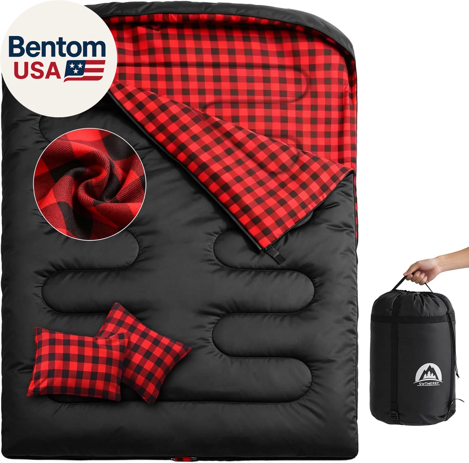 Double Sleeping Bag for Adults with 2 Pillows, Big&Tall XL Queen Size Sleeping B
Opens in a new wind