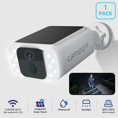 CAMOON Dual Band WiFi6 Solar Battery Power Wireless Security Camera 4MP Outdoor camera