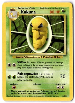 Kakuna Uncommon Base Set 033/102 LP